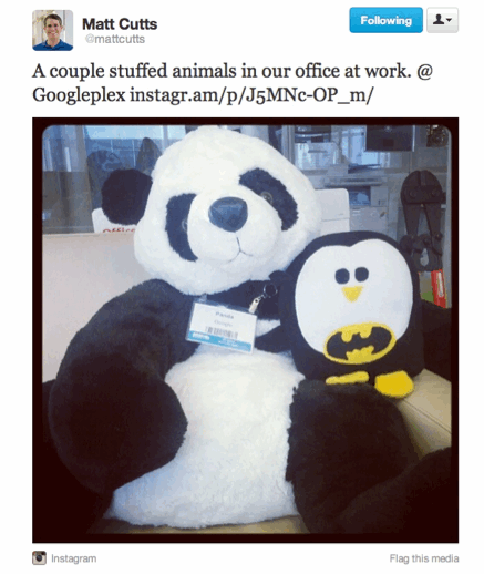 Google Panda and Penguin twittati da Matt Cuts